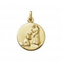 Medalla de San Francisco de Asís en oro 18k