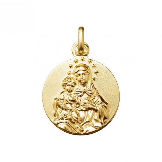 Medalla Sagrado Corazón de María en plata dorada