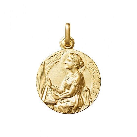 Medalla de Santa Cecilia patrona de la música ref. 0141625 en oro.