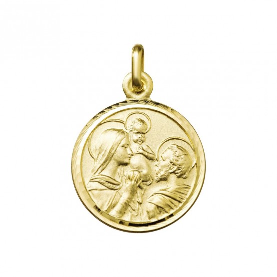 Medalla de la Sagrada Familia en plata dorada