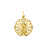 Medalla comunión Virgen niña con orla