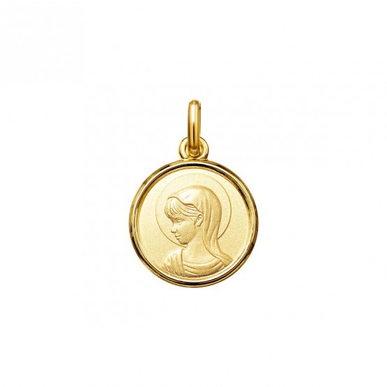 Medalla Virgen niña plata bañada en oro