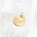 Medalla de comunión de plata dorada Ángel