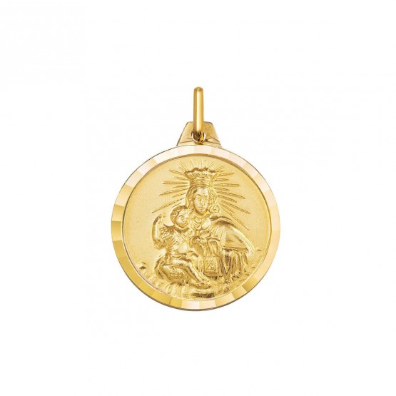 Medalla de plata bañada de la Virgen del Carmen (1000202)