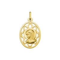 Medalla de oro comunión Virgen niña con orla (1826185)