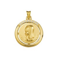 Medalla de oro con circonitas Virgen Niña