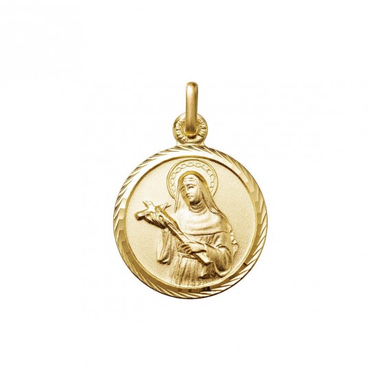 Medalla de Santa Rita de Casia en oro 18k