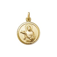 Medalla de Santa Rita de Casia en plata dorada modelo 0121850D de MiMedalla.es