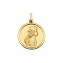 Medalla de oro 18k con dibujo de angelito (1900486)
