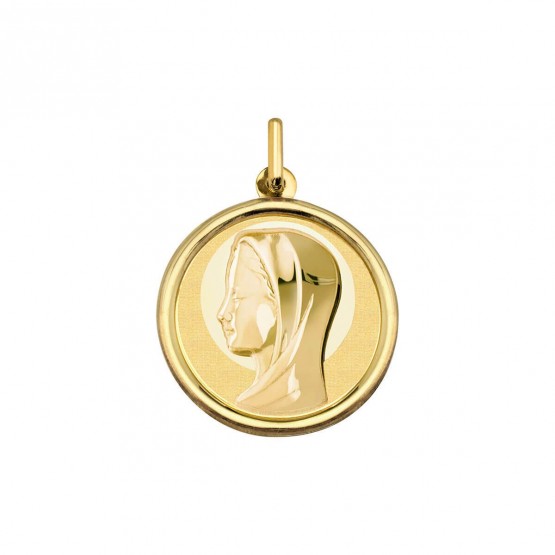 Medalla de oro redonda con la Virgen María  (1900283)
