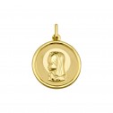 Medalla de oro Virgen niña aureola 9k