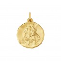 Medalla San Cristobal en plata bañada en oro
