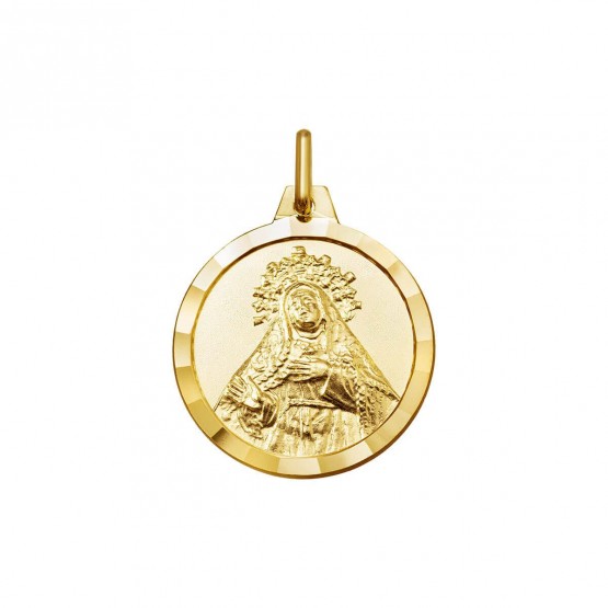 Medalla religiosa Santa Teresa de Jesús en plata dorada