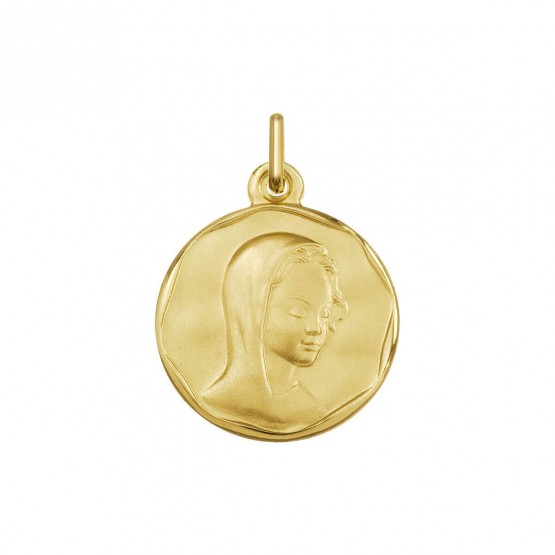 Medalla religiosa Virgen María plata dorada