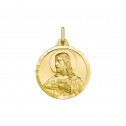 Medalla de oro 18k Sagrado Corazón de Jesús con orla